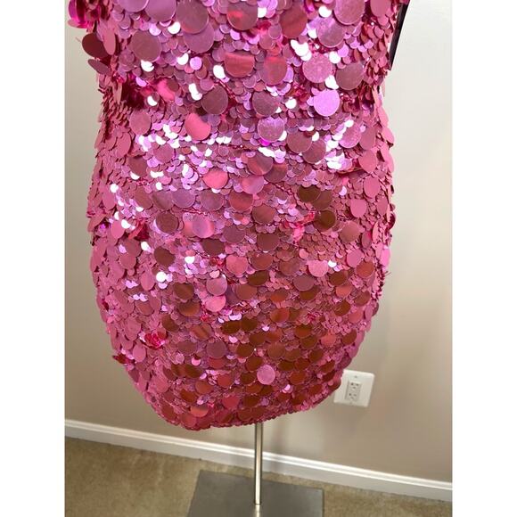 Retrofete Nolia Sequin Embellished Strapless Candy Pink Mini Dress Size Medium - Picture 5 of 9